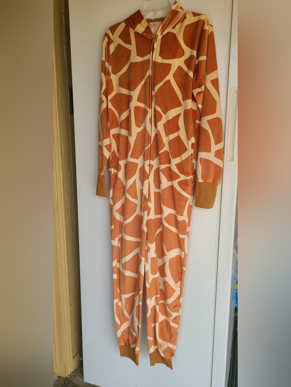 Spirit Giraffe Print Costume Hooded One-Piece - Brown & Cream